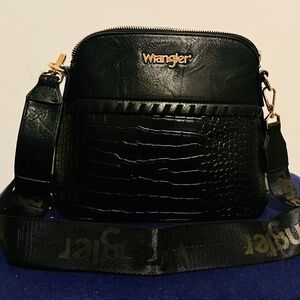 Wrangler purse crossbody, Black Crocodile